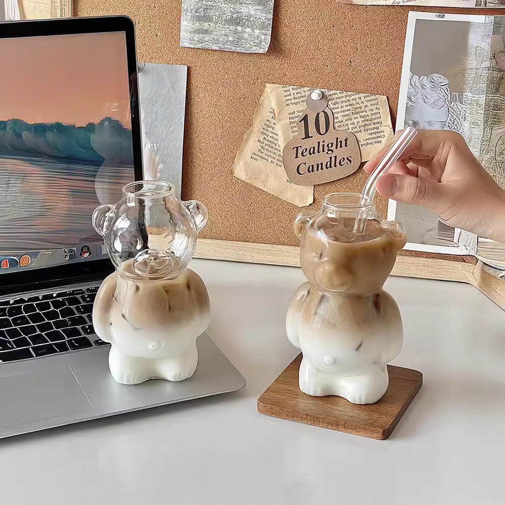 Glass Bear Coffee Cup